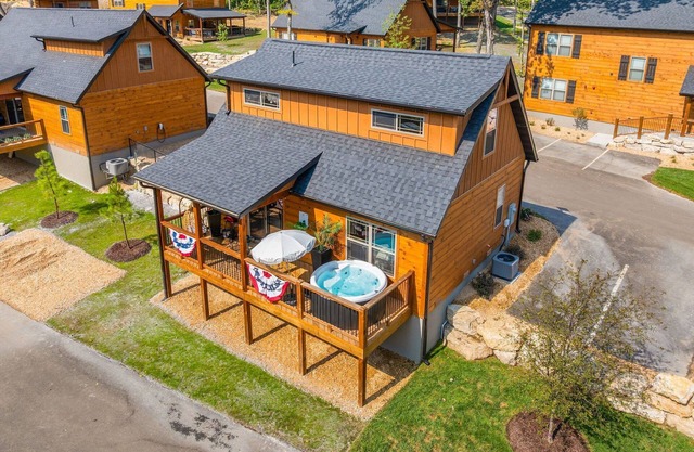 Sylish Cabin Near Thunder Ridge Arena | Private Hot Tub, Indoor/Outdoor Pools, Fishing & Game Nook