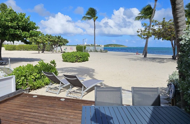 Tekila Beach condo-apartment on the beach and Caribbean Sea in St-Martin, SXM.