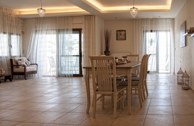The Beachfront apartment is part of the Villa Omega complex at Lygaria Beach. En