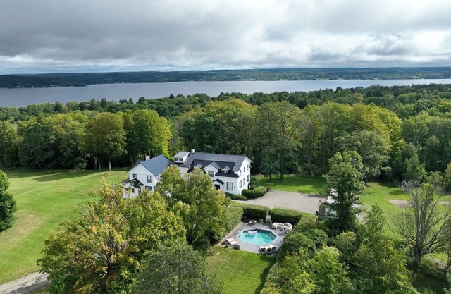 The Manor perched above CHQ nLake & CHQ Institution