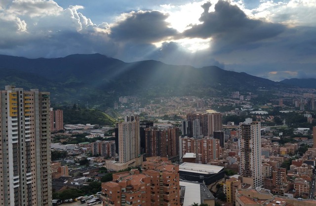 Top of the World panoramas of Sabaneta, Medellin, valleys, and mountains