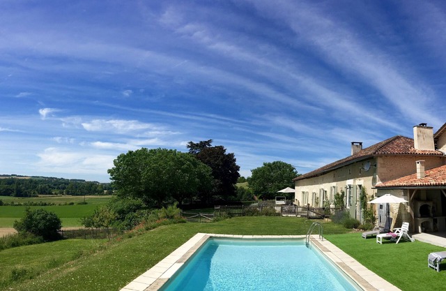 Traditional French farmhouse, private pool, stunning country views, sleeps 10
