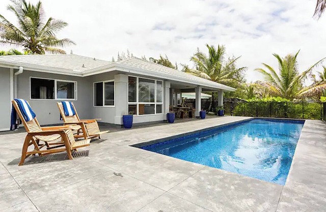 Two homes on the ocean with a private saltwater pool.
