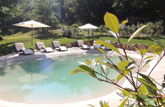Typical Tuscan farm with swimming pool and air conditioning surrounded by nature