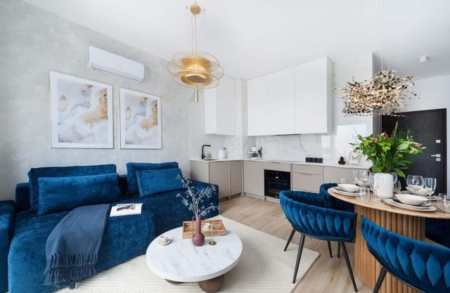 Unique interiors in a modern seaside marina