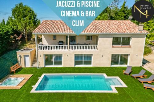 Villa 15 personnes - Piscine - Jacuzzi - Clim - Bar - Billard - Cinéma - Vue Panoramique