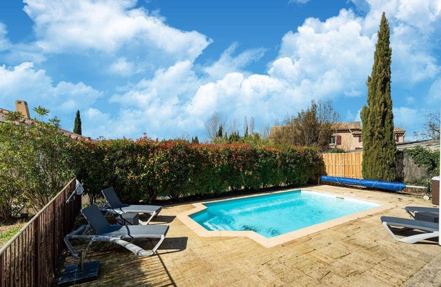 Villa in Montbrun with Pool and Mountain Views