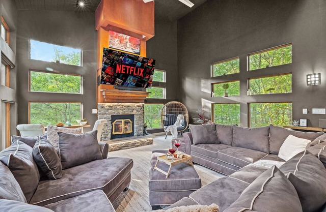 Waterfall Views! Hot Tub, Game Room, Dog Friendly