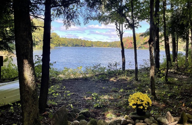 Waterfront camper in Adirondack-like setting