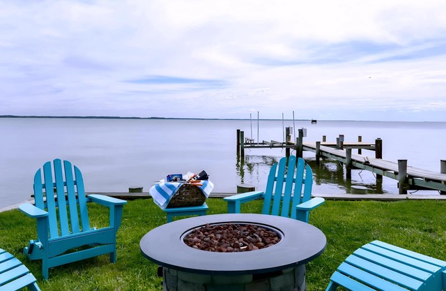 Waterfront Tilghman Retreat with Dock, Fire Pit & Sunsets