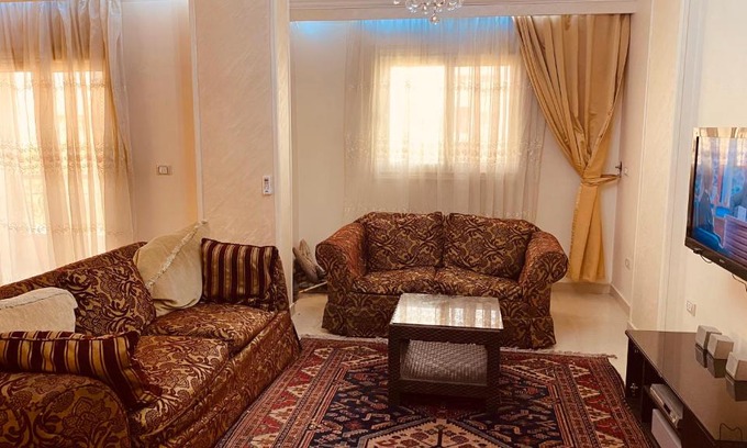 6th of October City Apartment | شقه مفروشه فاخره بكمبوند فيلات حدائق الفردوس امام دريم لاند Luxurious well furnished apartment in Alfardos villas compound over looking a nice garden in front of Dreamland