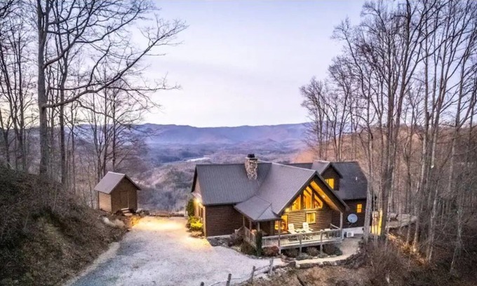 Bryson City Cabin | 1,000,000 View x 2! Lake View, Hot Tub, Fire Pit!