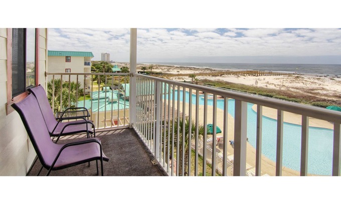 Fort Morgan Condo | 2 FREE beach chairs!*DIRECT GULFFRONT end unit-top floor!1 bd 1ba GSPCondos#3301