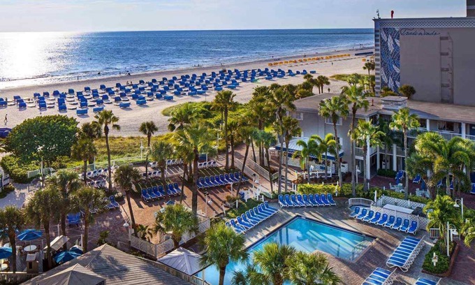 St. Pete Beach Hotel | 2 Resort View Hotel Room Balcony at Tradewinds, Onsite Pool, Parking