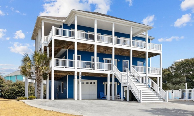 Emerald Isle House | 2nd Row Oceanview, private pool, elevator, golf cart, and easy beach access.