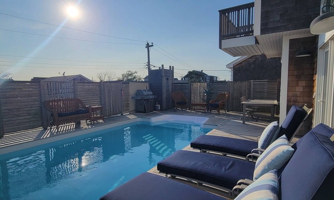 Ocean Beach House | 3 Yrs Young HOME & Heated Salt Water POOL - equally convenient to Ocean or Bay!