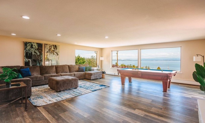 Camano Island House | 3300 sq ft beach house with amazing water view, hot tub,and private beach access