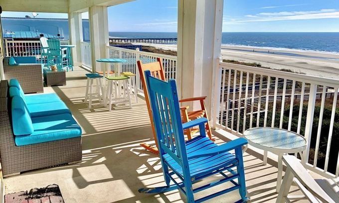 Isle of Palms Condo | 4 BR Top Floor Oceanfront Condo | Pet Friendly | Pool | Free Wifi & Parking