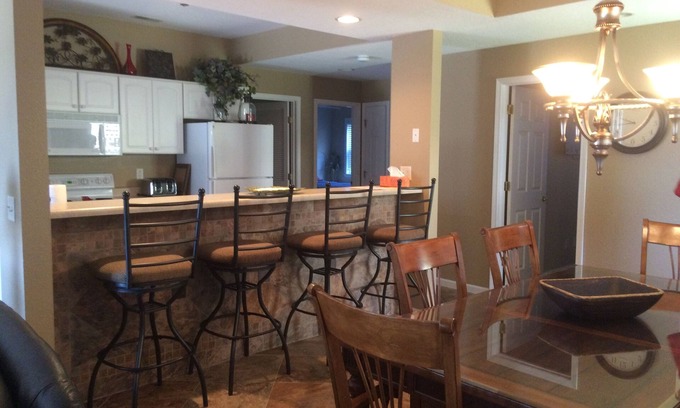 Lake Ozark Condo | 4BD/4BA Condo, Sleeps 10, Lake Front View, Steps from Pool, Family Fun!