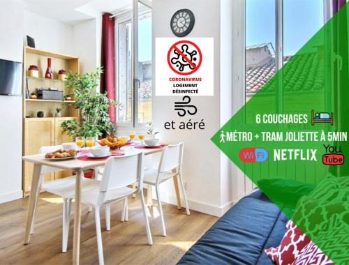La Joliette Apartment | 6 Couchages, Wifi Fibre & NETFLIX "experience-immo"