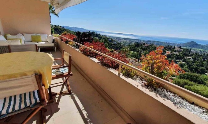 Mandelieu-La-Napoule Apartment | 62 M2 APARTMENT AND TERRACE WITH EXCEPTIONAL SEA VIEW - PRIVATE POOL