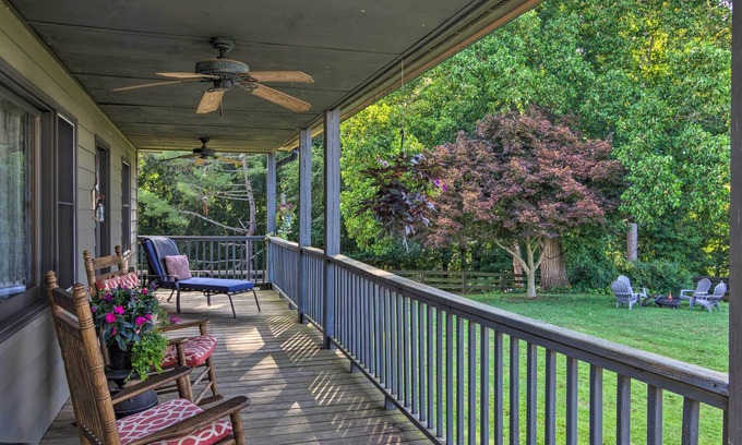 Morganton Cottage | 7 Mi to Downtown Morganton: Cabin w/Fire Pit!