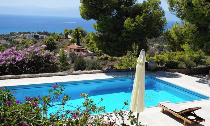 Kilada Villa | A two-house villa with breathtaking sea view and private pool and garden