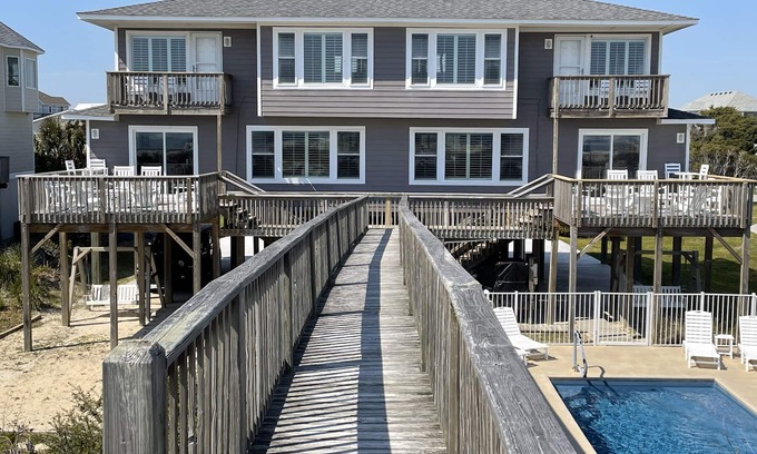 The Point House | AMAZING VIEWS! Beachfront Duplex-West at the Point with a private POOL!