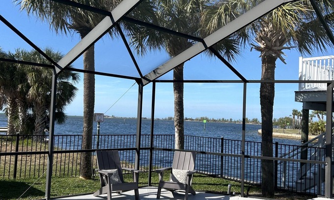 Spring Hill House | Amazing views, Dolphins, And Sunsets!nnWaterfront property with pool and dock.