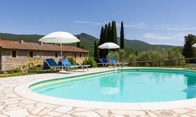 Chianni House | Apartment with one bedroom, kitchen, bathroom Garden and shared pool