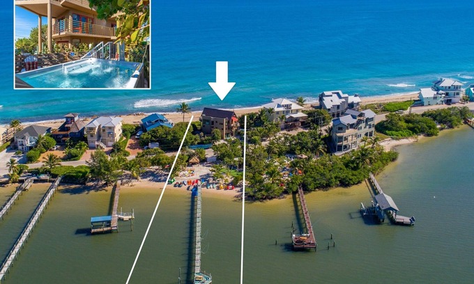 Stuart House | Art on the Beach: Ocean-to-river house, ON beach. Pool, Hot Tub, Elevator, Dock