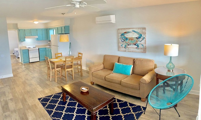 Nags Head Apartment | Atlantic Oasis, less than 1 block to the beach! Private & Spacious, Full Kitchen