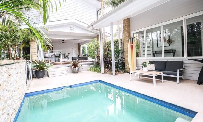 Avalon Beach House | Avalon Beach Coastal Sanctuary with Pool & Indoor Fireplace