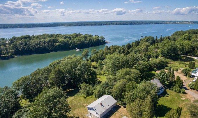 Orrs Island House | Aweighs Away- Waterfront home perched above the gentle shore of Beal's Cove