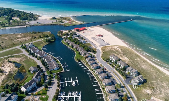Manistee Condo | Beach Condo on the Harbor and short walk to Lake Michigan!