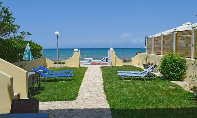 Acharavi Apartment | Beach Front, Directly On The Beach, Ground Floor Apartment -"Sea"