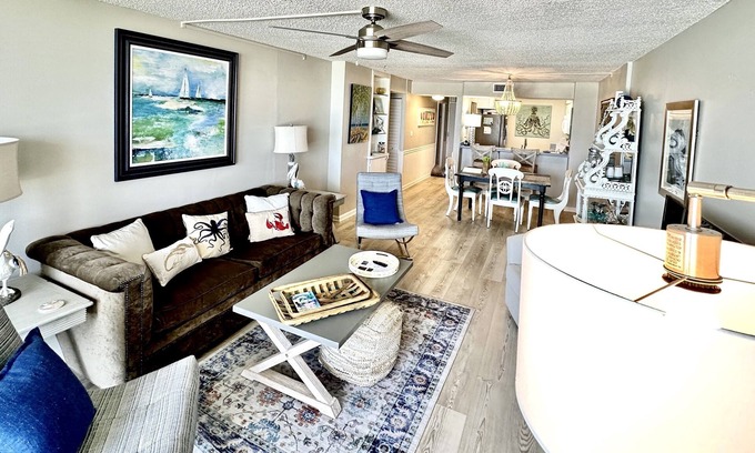Gulf Lagoon Beach Condo | "Beach Please" PCB - Small Pet Friendly 2/2 Condo ON Beach! FREE Beach Chair Svc
