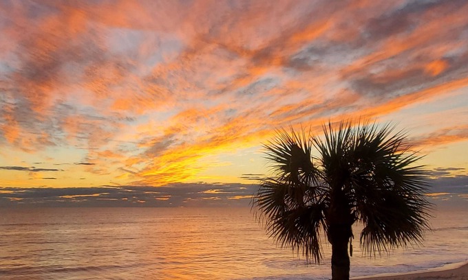 Indian Harbour Beach Condo | Beachfront Vacation Rental, Beautiful view from the 2nd story balcony.
