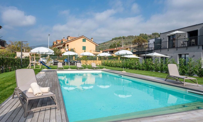 Caramagna Ligure Apartment | Beautiful apartment for 6 guests with pool, A/C, WIFI, TV, terrace, pets allowed and parking