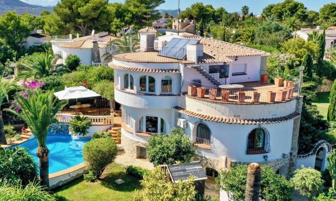 Balcon del Mar Villa | Beautiful villa overlooking the sea and island of ibiza 300G