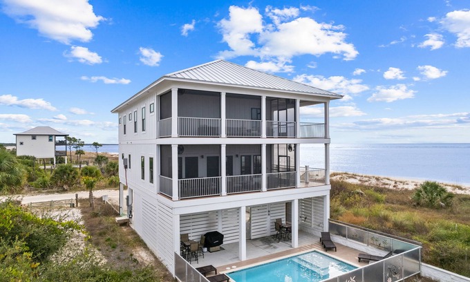 Indian Pass House | Belle of the Beach: Beachfront, Private Pool, Pet Friendly, EV Charger!