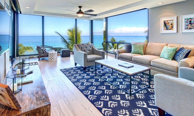 Honokowai Condo | Best Ocean Front Views on Maui! Whale Watch From the Lanai or Living Room!
