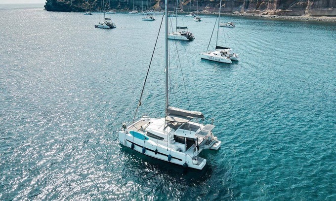 Vlychada Boat Rental | Boat 'Catamaran B-happy Bali' with Sea View and Air Conditioning
