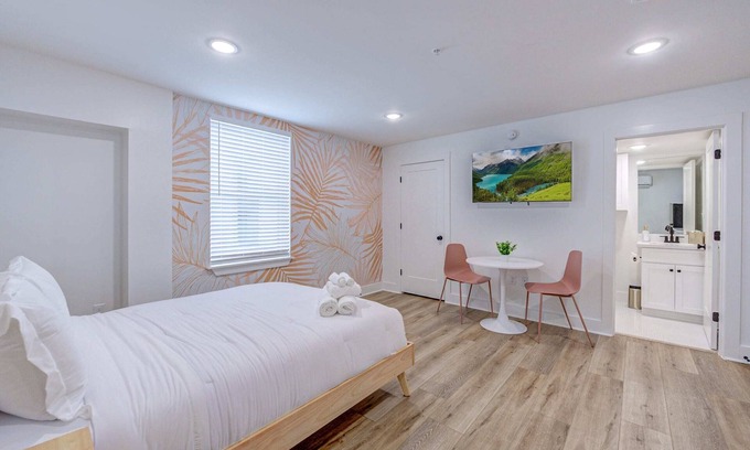 Galveston Apartment | Boho Flamingo Studio Apartment