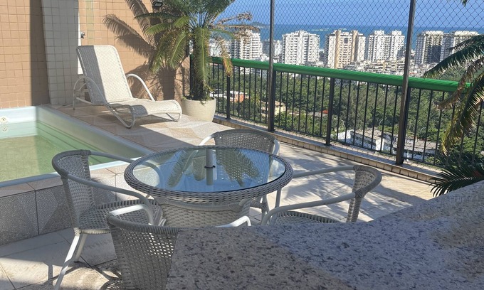 Barra da Tijuca Apartment | Cobertura com Linda Vista mar . A 5 min a pé da Praia e dos Melhores Shoppings