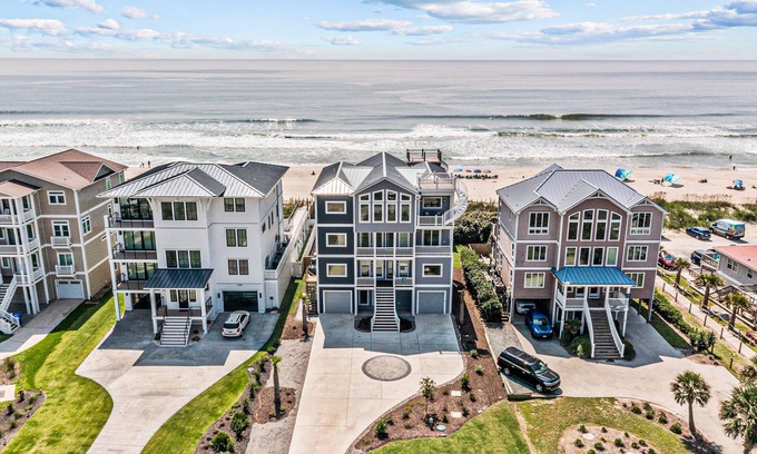 Surf City House | Brand-new oceanfront home with private pool, hot tub & four-story deck