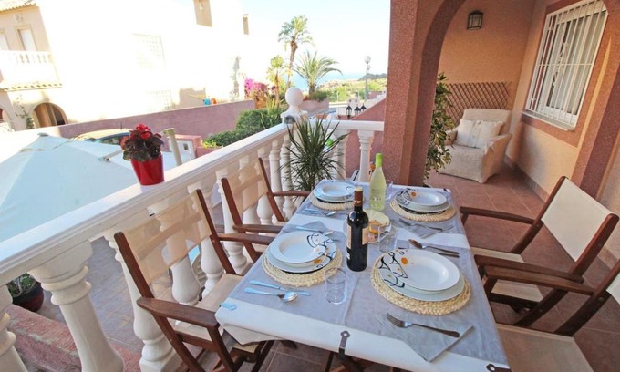 Gran Alacant Apartment | Bungalow con terraza, piscina y vistas al mar