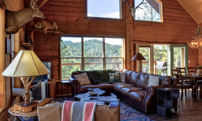 Pagosa Meadows IV House | Cabin on the Rocks: 7 Acres, Hot Tub, Stunning Views, 4.5 miles to Pagosa Springs & Wolf Creek Ski!
