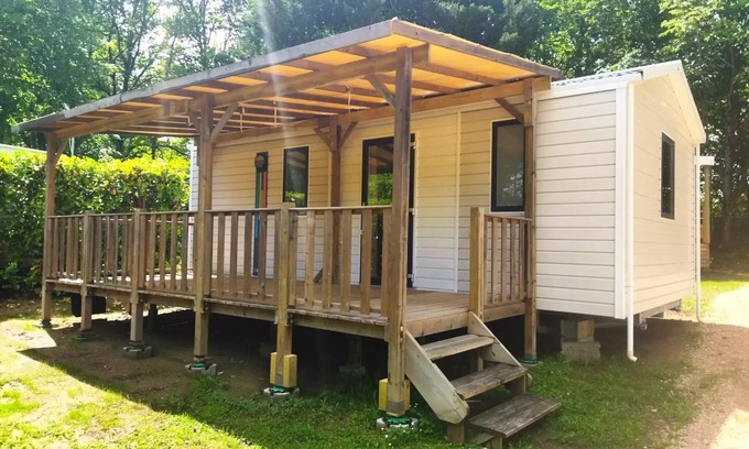 Saint-Gerons House | Camping Les Rives du lac Cantalès * - 2 bedroom mobile home Ibiza 4 people