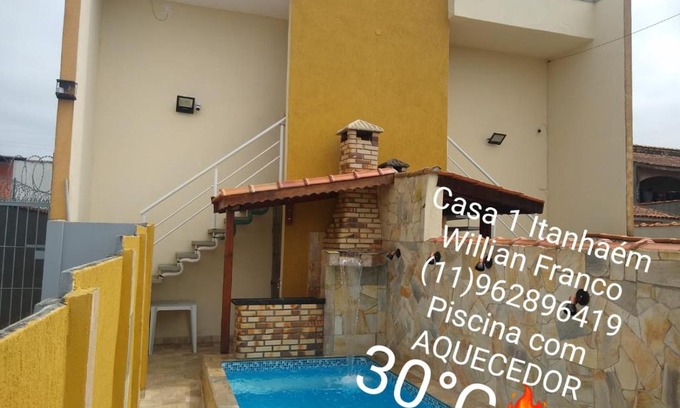 Tupy House | Casa inteira ITANHAÉM Piscina AQUECIDA, Churrasqueira e Wi-fi